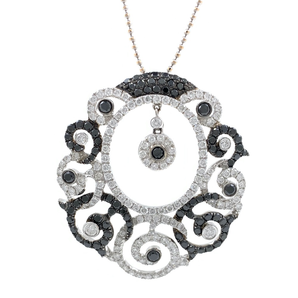 Maravillosa black & white diamond pendant in white gold shp19