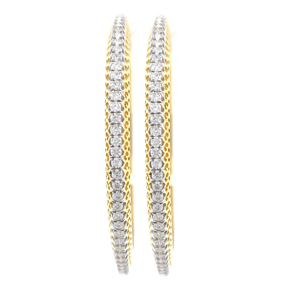 Single Line Classic Diamond Bangle in Yellow Gold 7BNG19 - Image 4