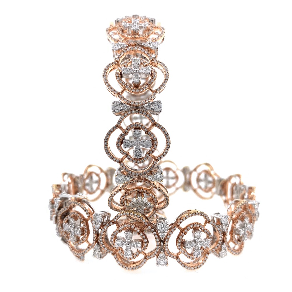 Magnifique Diamond Bangle Pair in Rose Gold 7BNG1 - Image 3