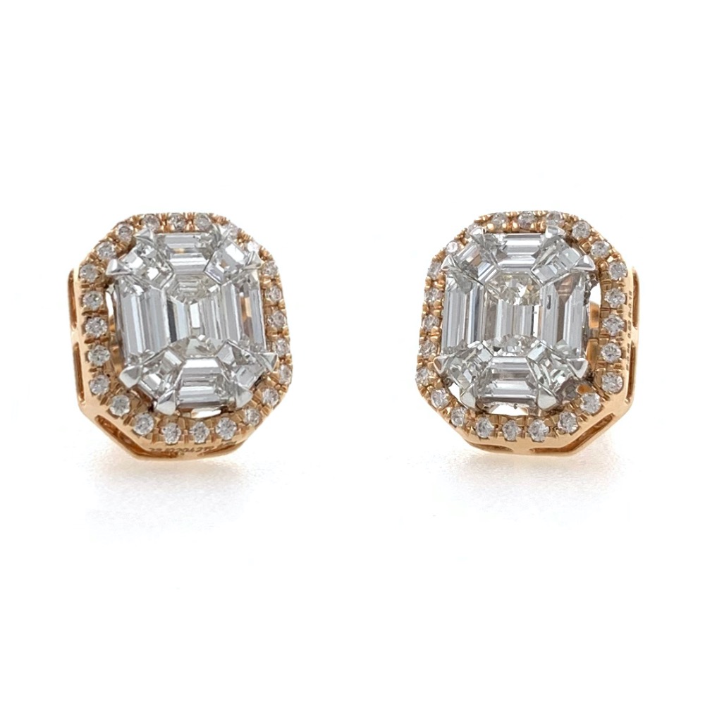 Bonita diamond emerald cut studs 9top136 - Image 4