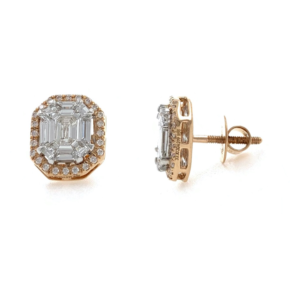 Bonita diamond emerald cut studs 9top136 - Image 2