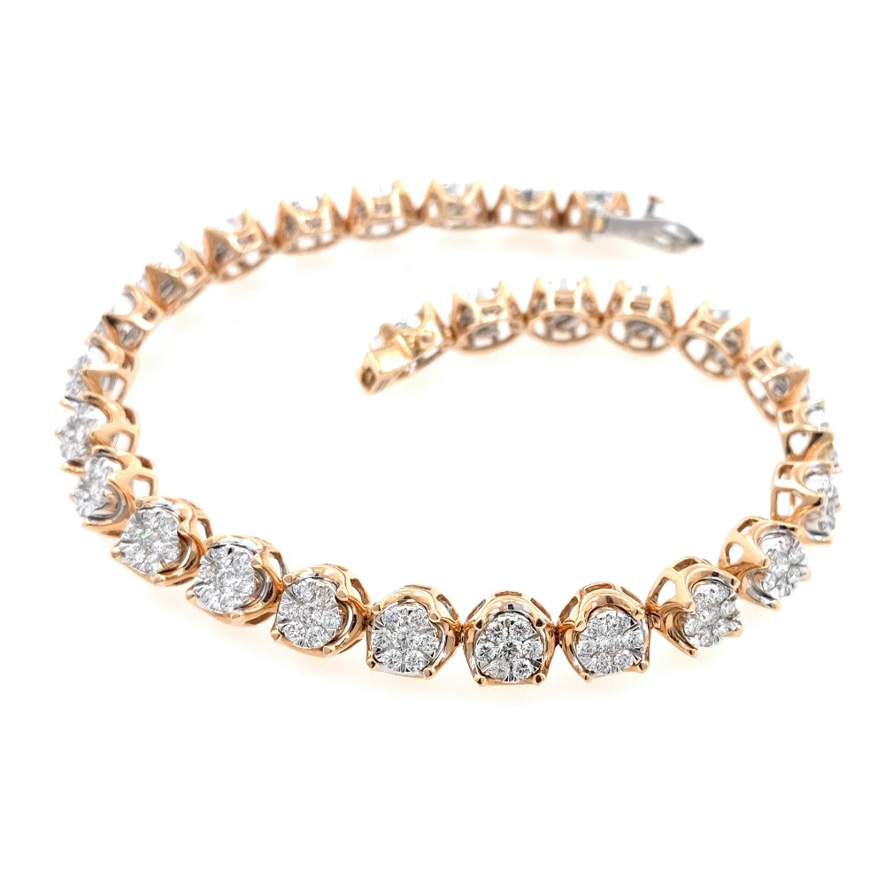 Bellissimo Diamond Tennis Bracelet in Rose Gold 9BRC29 - Image 5