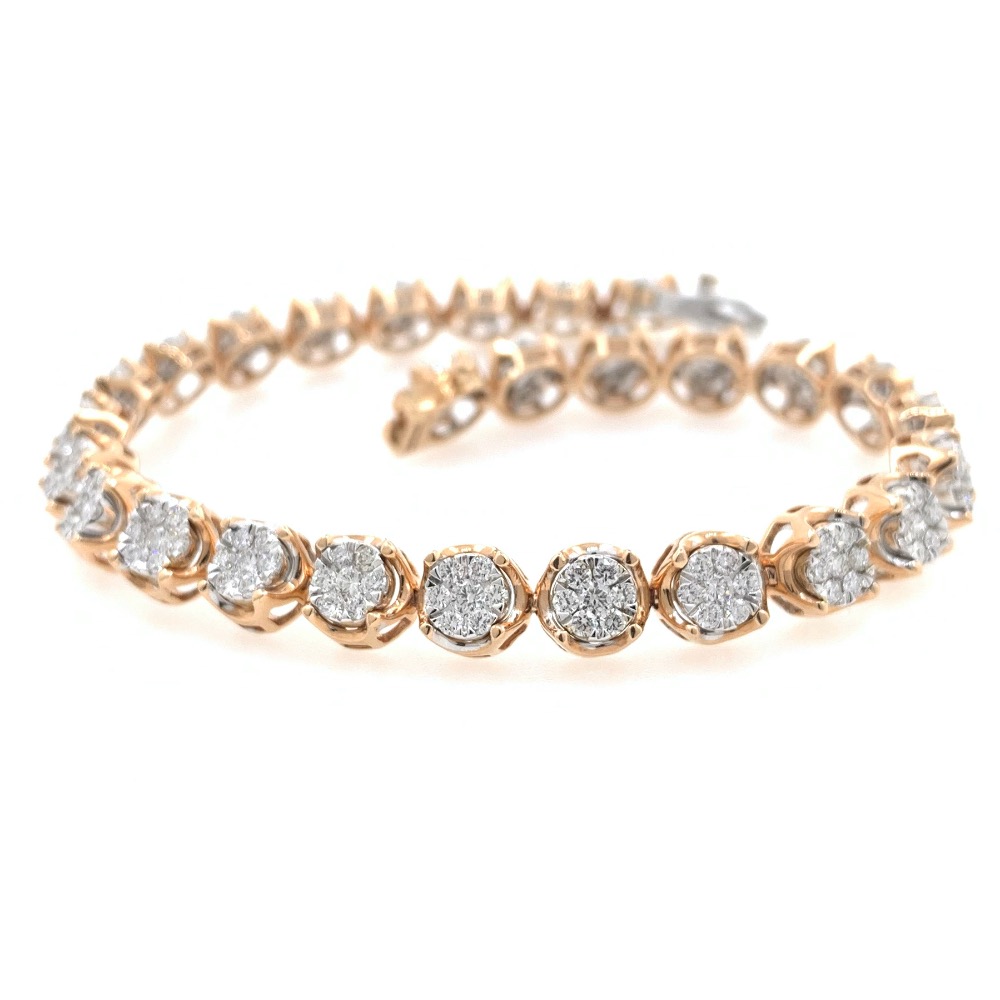 Bellissimo Diamond Tennis Bracelet in Rose Gold 9BRC29 - Image 4