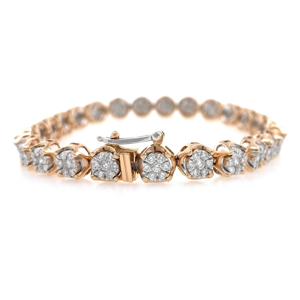 Bellissimo Diamond Tennis Bracelet in Rose Gold 9BRC29 - Image 2