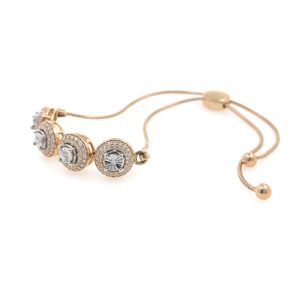 18kt / 750 rose gold flexi chain diamond bracelet 9brc12 - Image 3