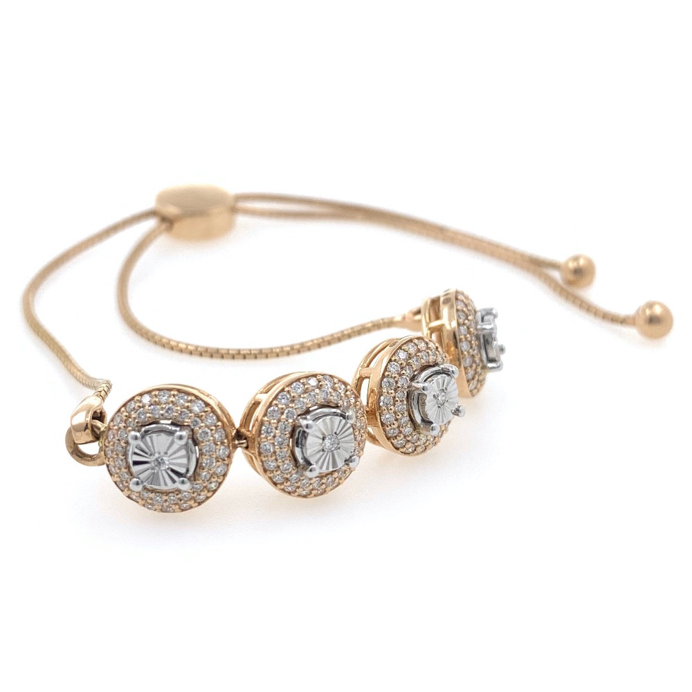 18kt / 750 rose gold flexi chain diamond bracelet 9brc12 - Image 2