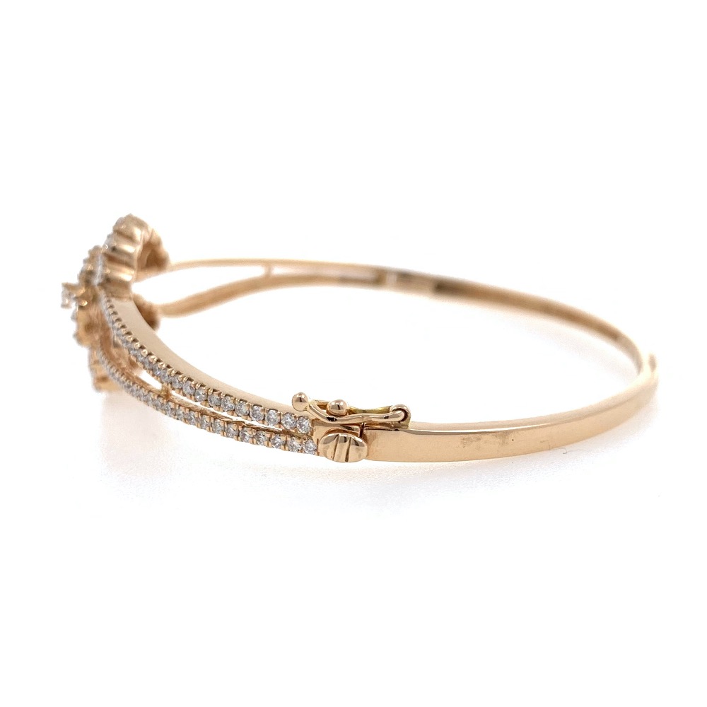 18kt / 750 rose gold floral diamond bracelet 9brc3 - Image 4