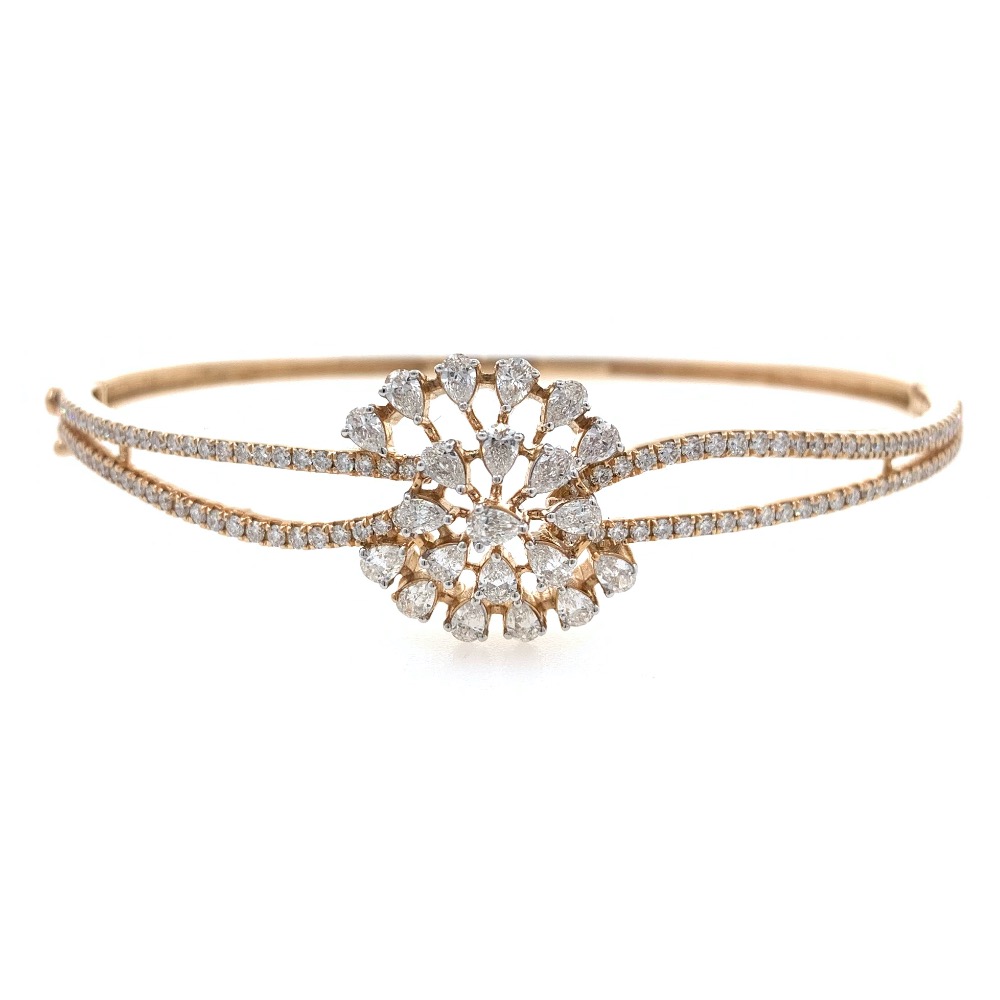 18kt / 750 rose gold floral diamond bracelet 9brc3