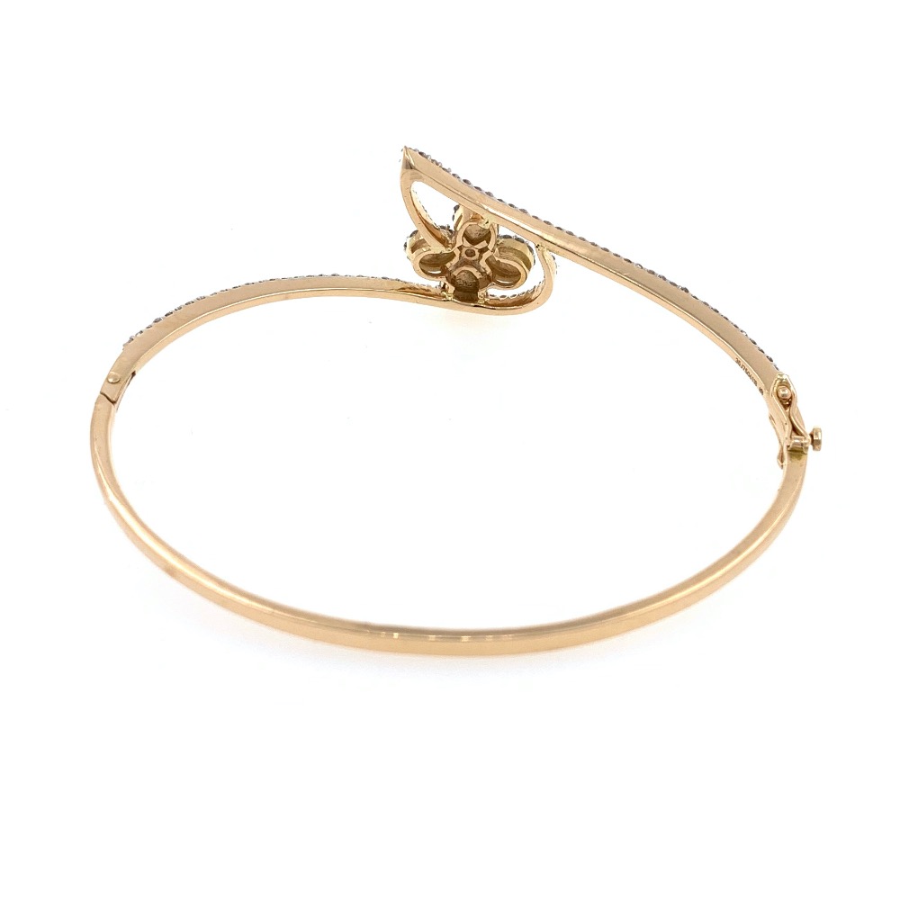 18kt / 750 yellow gold floral diamond bracelet 8brc35 - Image 5