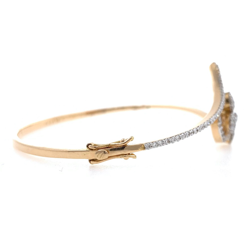 18kt / 750 yellow gold floral diamond bracelet 8brc35 - Image 4