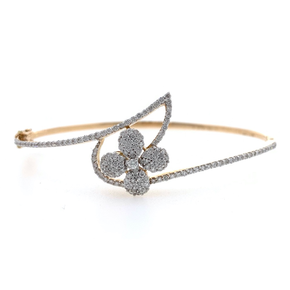 18kt / 750 yellow gold floral diamond bracelet 8brc35