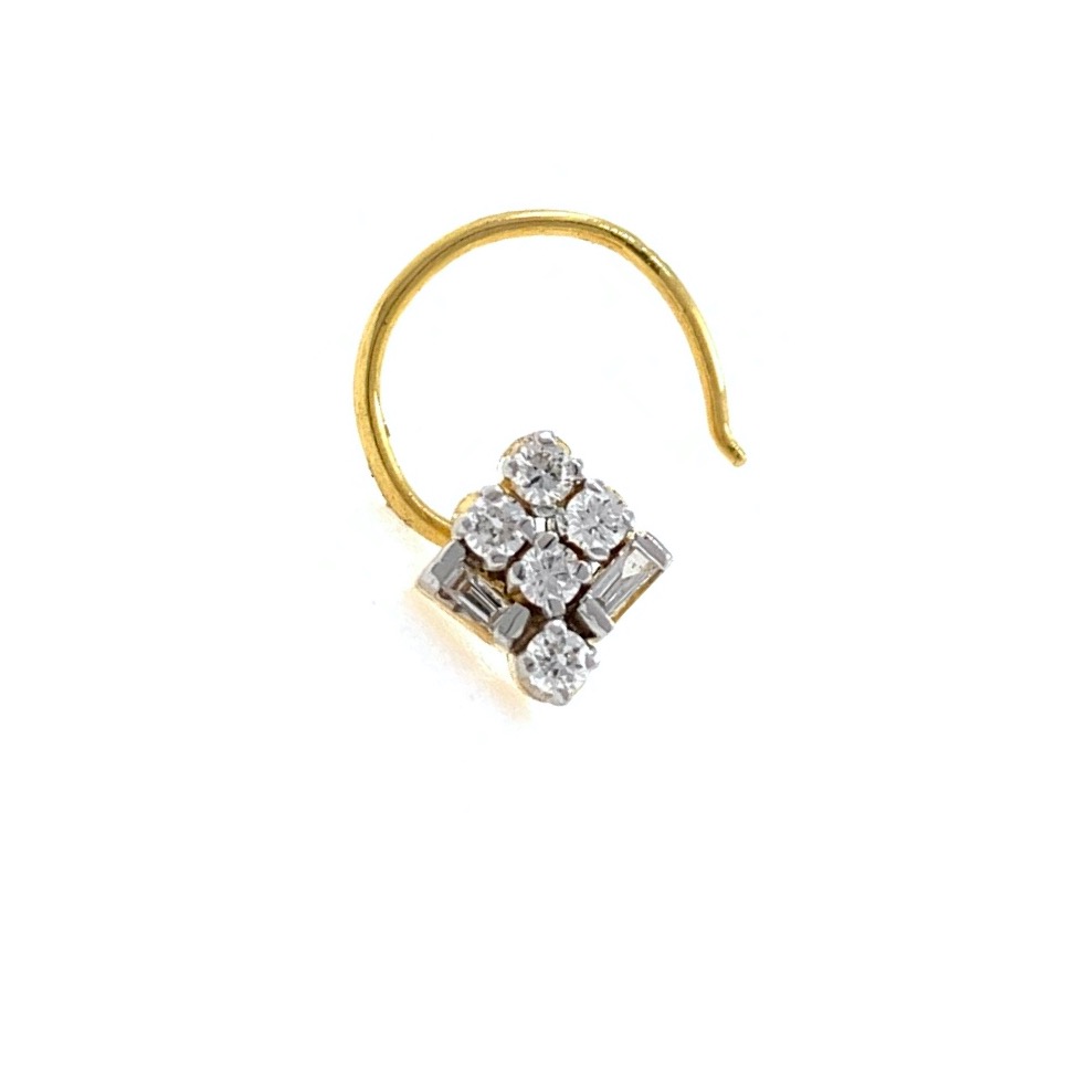18kt / 750 yellow gold fancy nose pin in diamond 9NP117