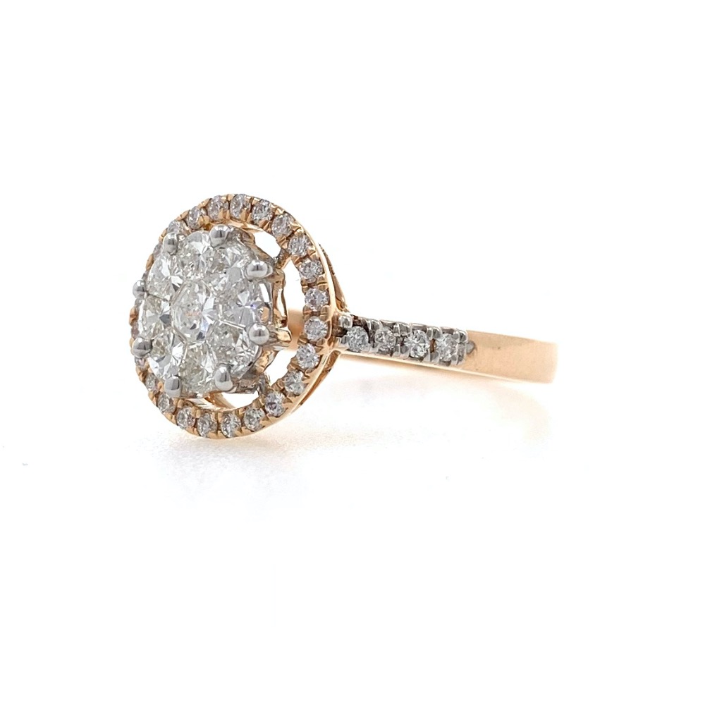 18kt / 750 rose gold classic engagement diamond ring 0lr4 - Image 4