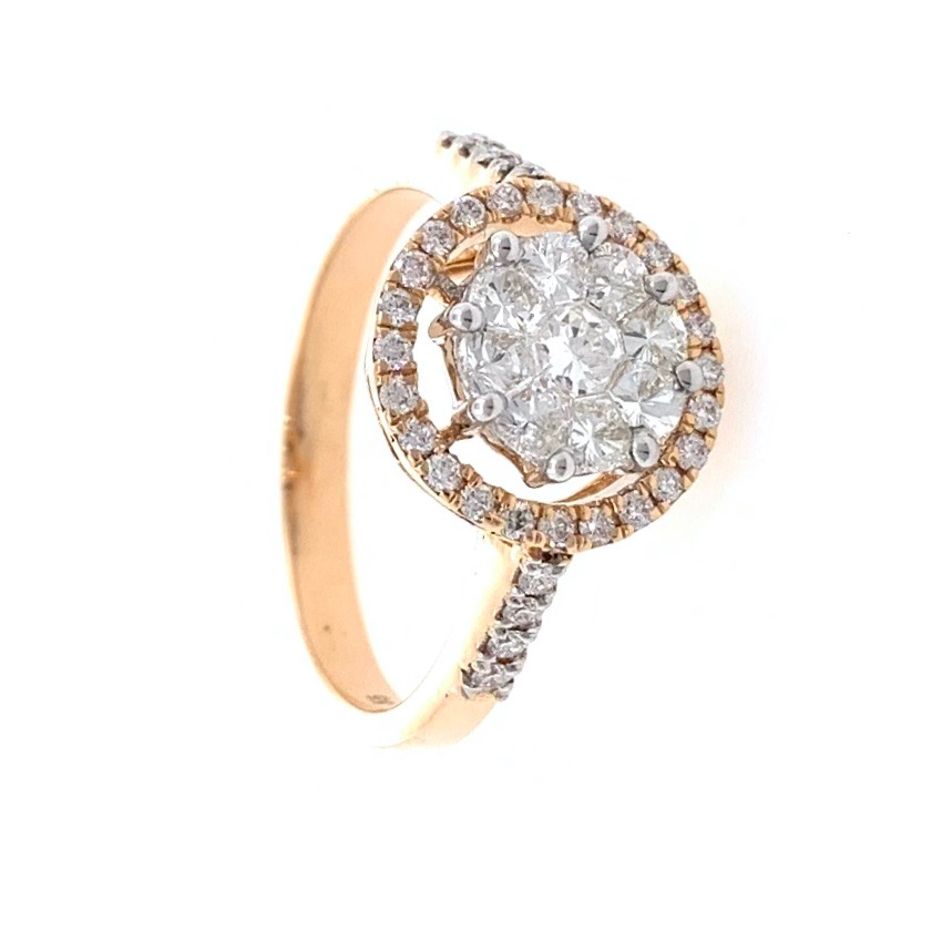18kt / 750 rose gold classic engagement diamond ring 0lr4