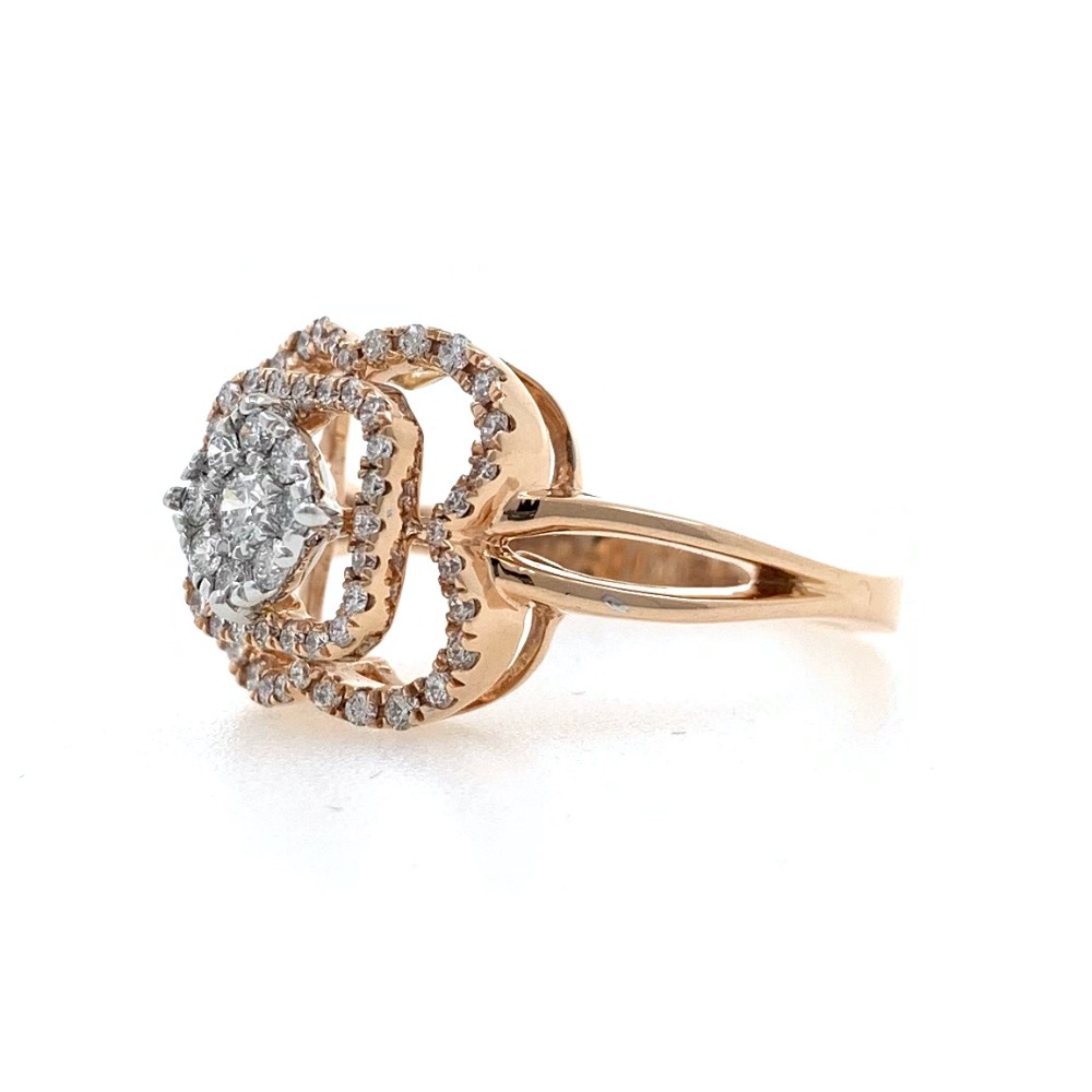 18kt / 750 Rose Gold Simple Diamond Ladies Ring 9LR353 - Image 4