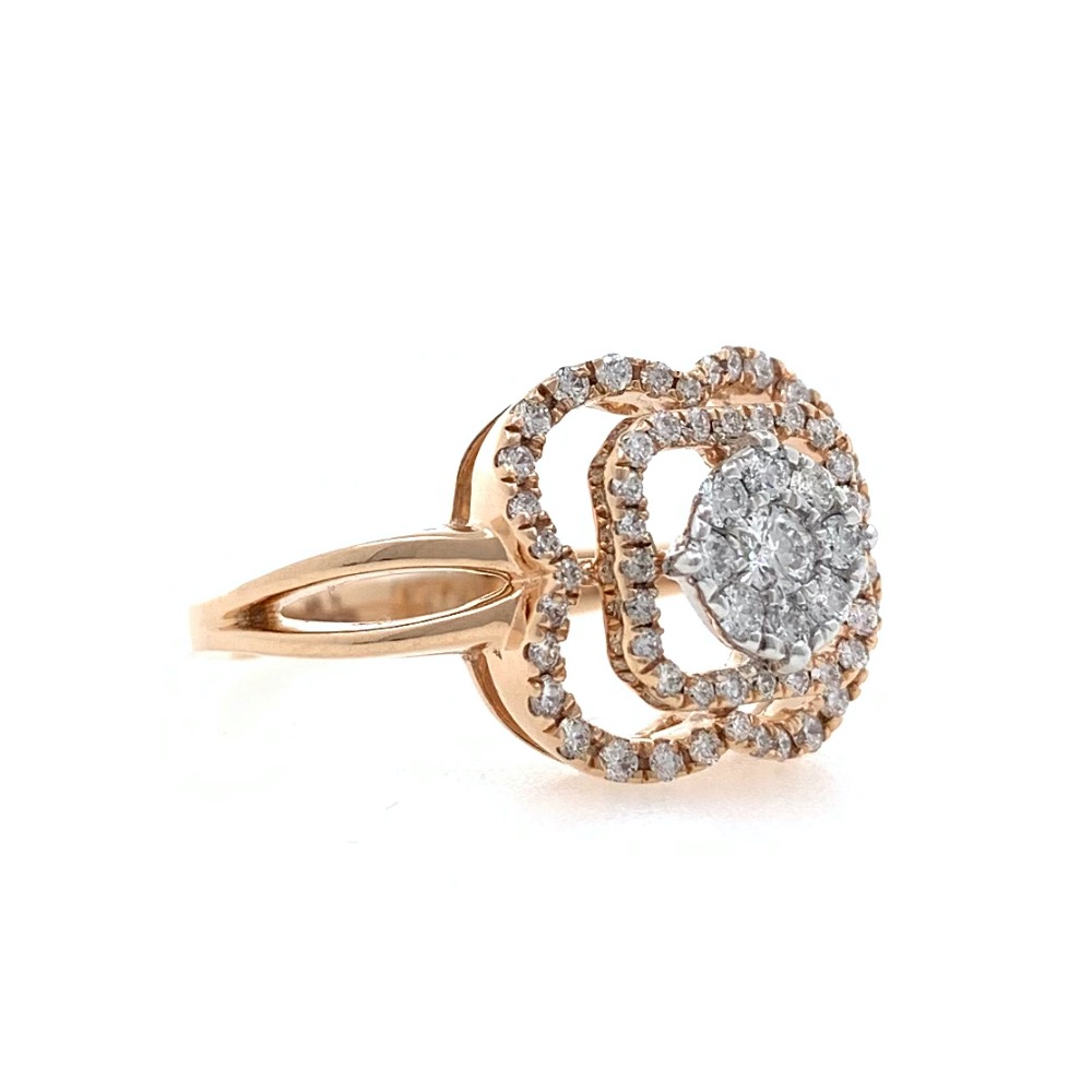 18kt / 750 Rose Gold Simple Diamond Ladies Ring 9LR353 - Image 3