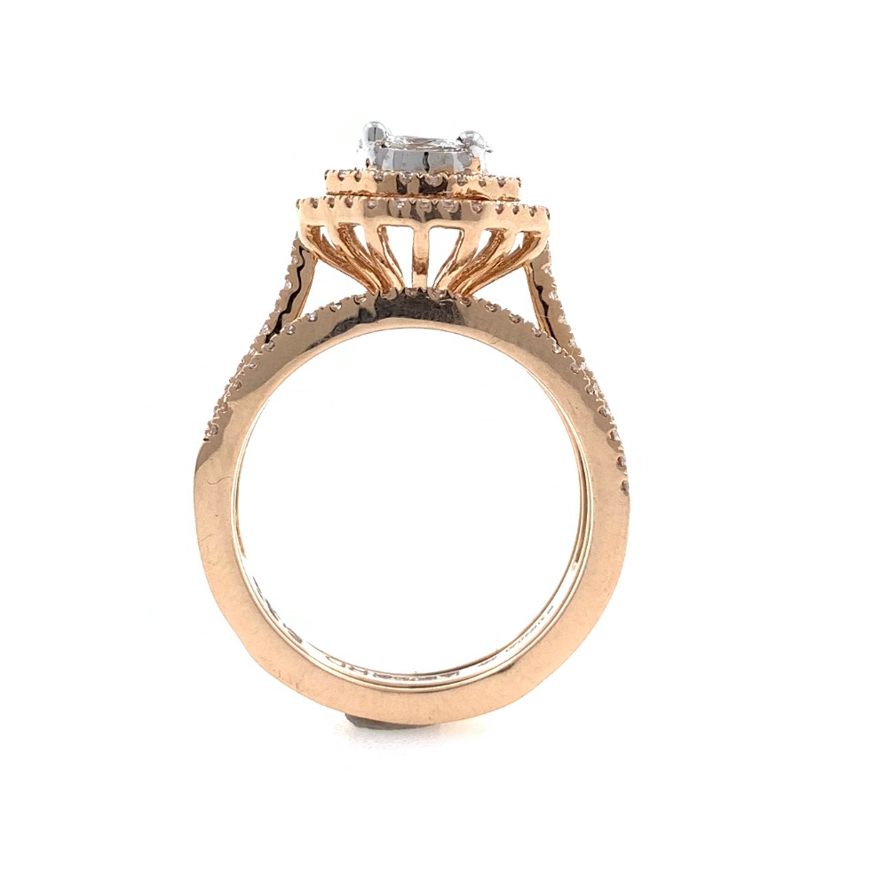 18kt / 750 rose gold Stackable engagement diamond ladies ring 9lr352 - Image 5
