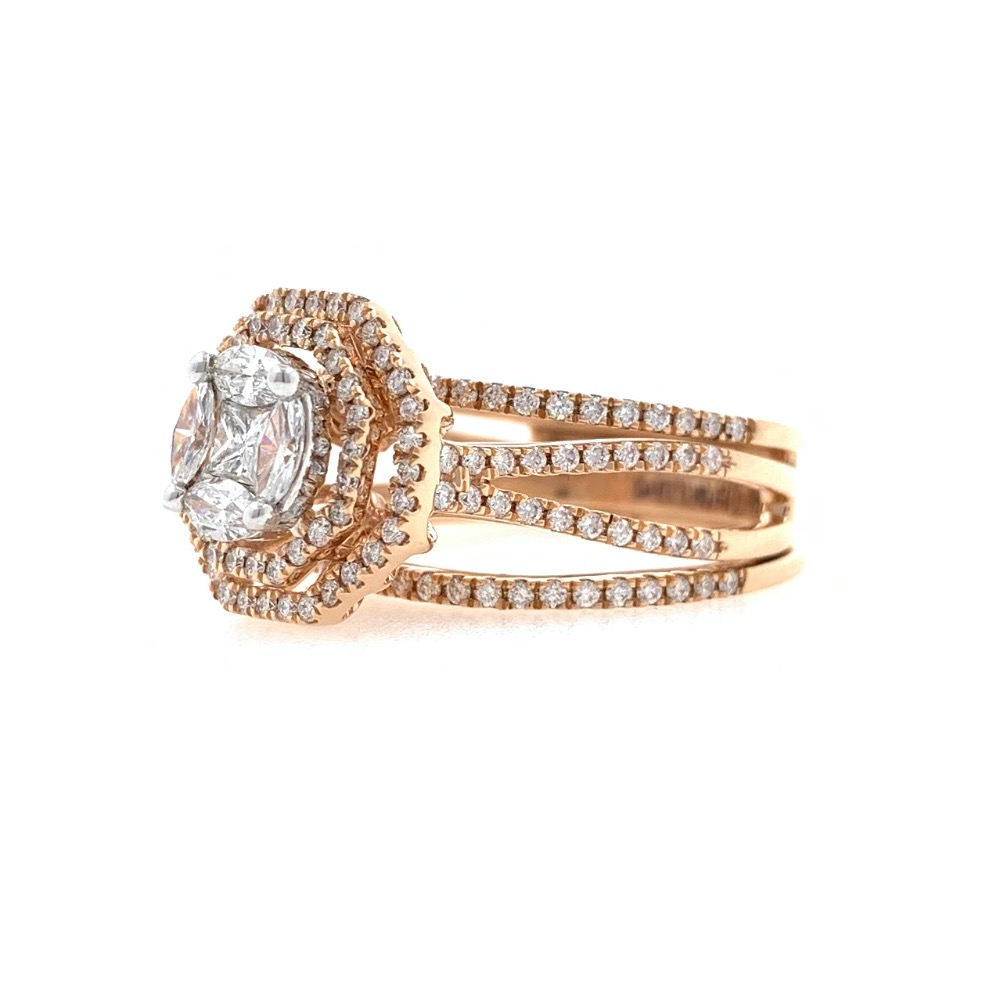 18kt / 750 rose gold Stackable engagement diamond ladies ring 9lr352 - Image 4