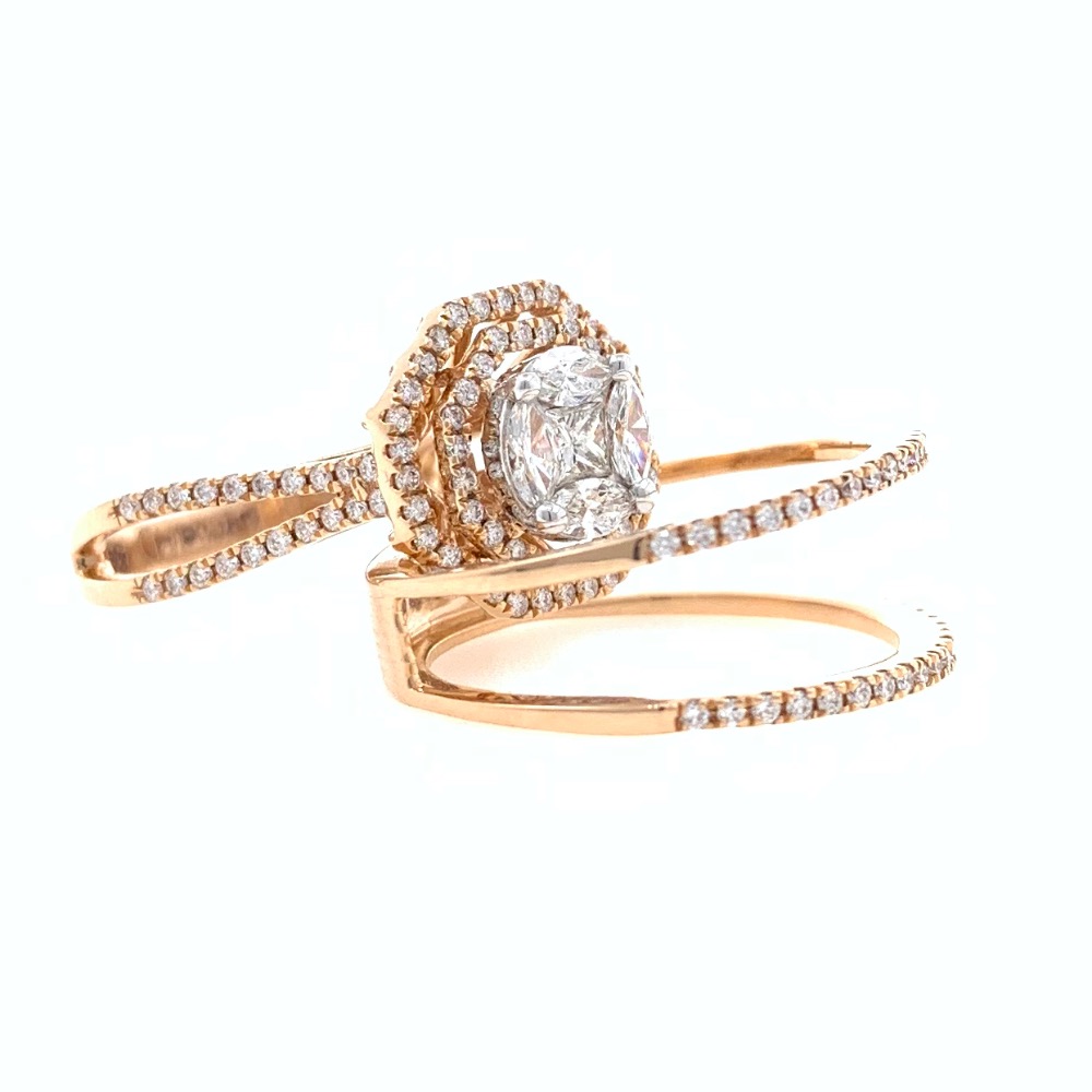 18kt / 750 rose gold Stackable engagement diamond ladies ring 9lr352 - Image 3