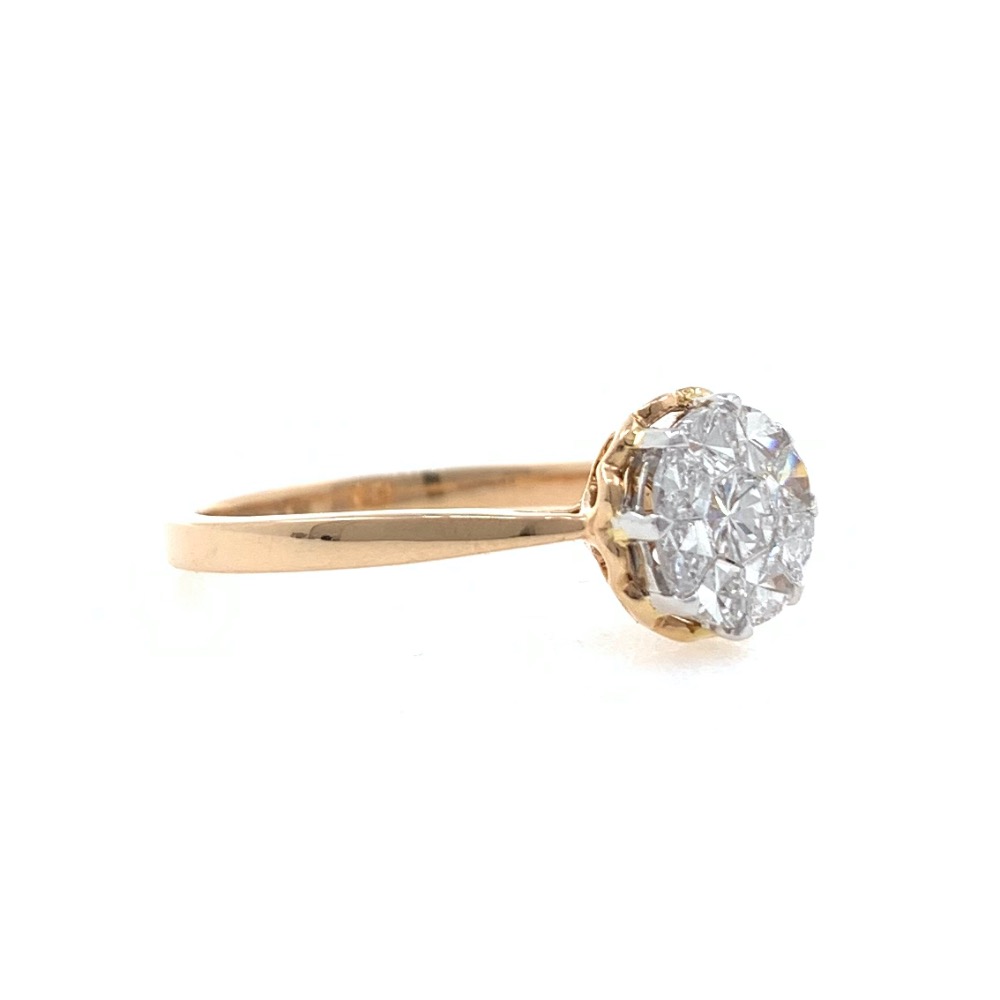 18kt / 750 rose gold classic engagement diamond ladies ring 9lr350 - Image 3