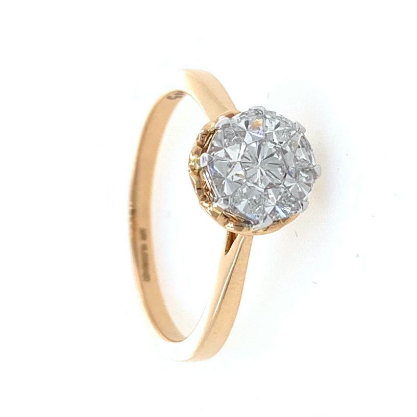 18kt / 750 rose gold classic engagement diamond ladies ring 9lr350