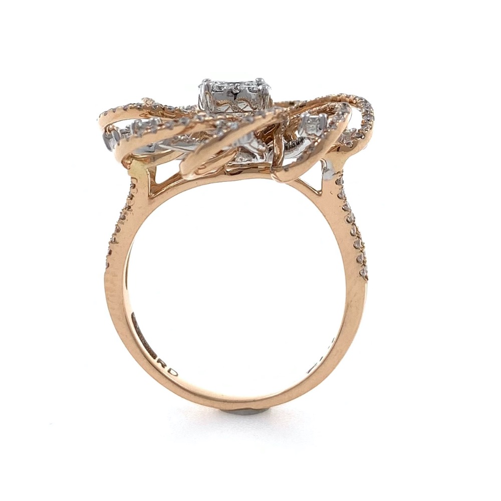 18kt / 750 rose gold Fancy Flower Diamond Ring for Ladies 9LR348 - Image 5