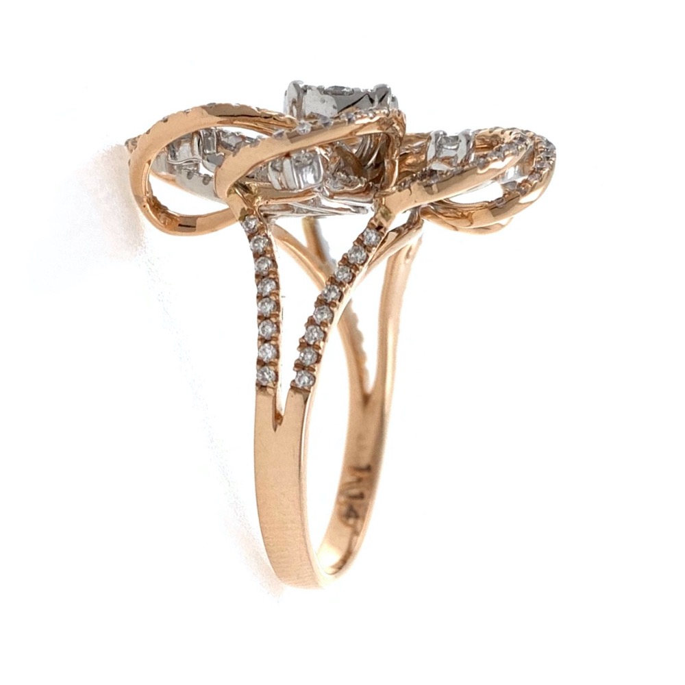 18kt / 750 rose gold Fancy Flower Diamond Ring for Ladies 9LR348 - Image 4