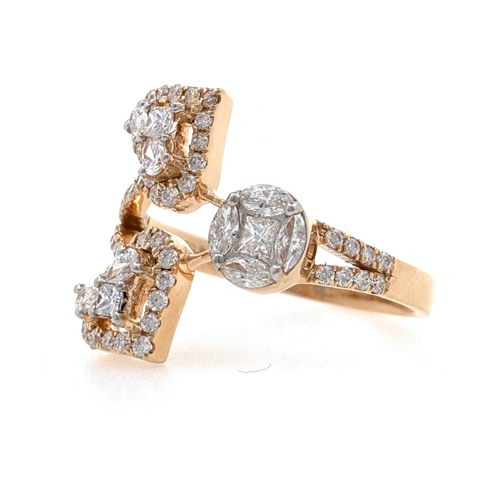 18kt / 750 rose gold fancy diamond ladies ring 9lr331 - Image 3