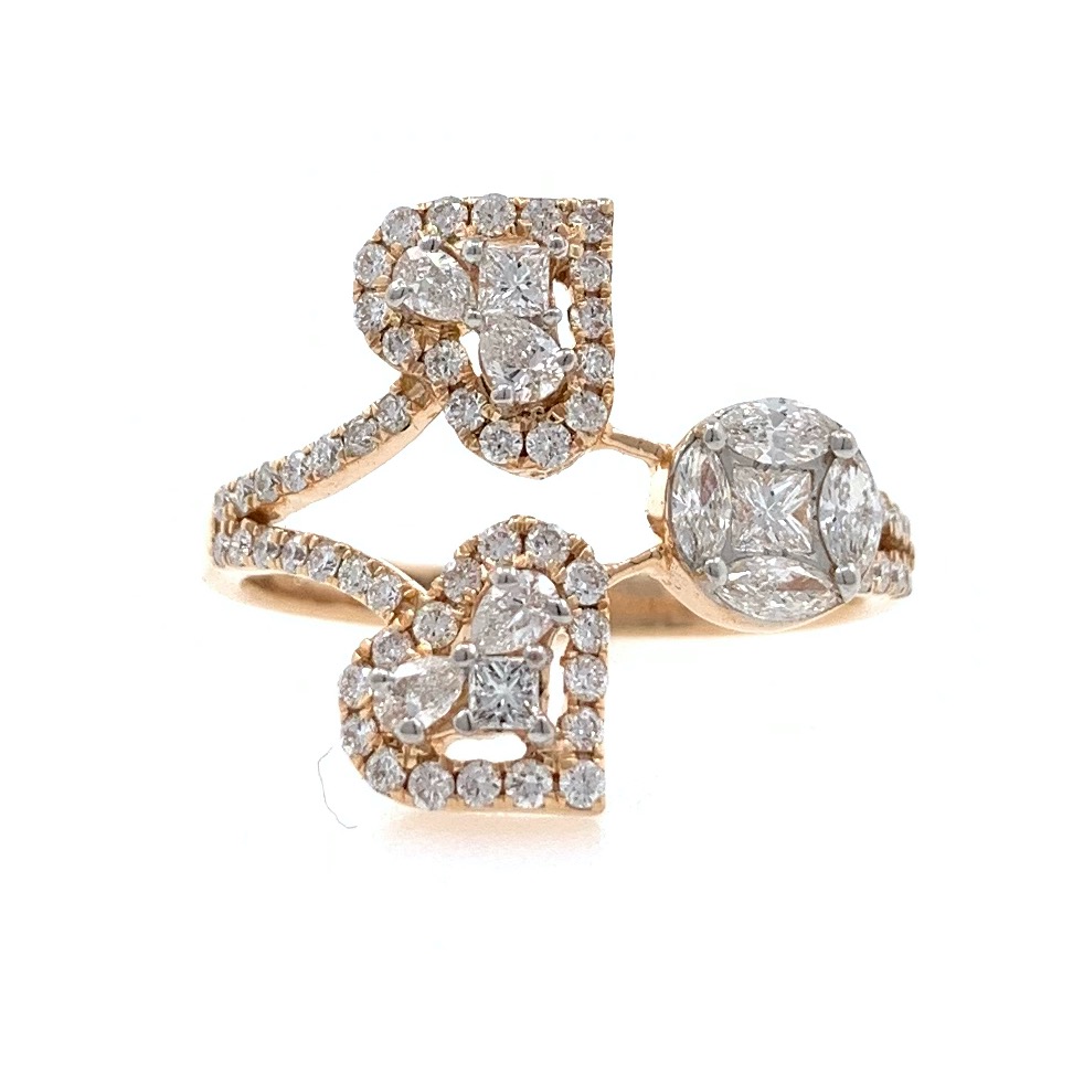 18kt / 750 rose gold fancy diamond ladies ring 9lr331