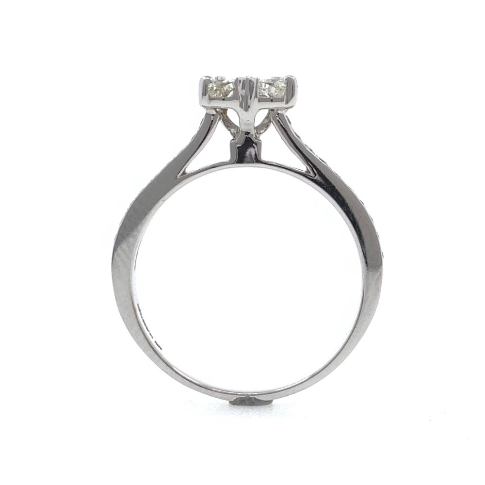 18kt / 750 white gold classic heart diamond ladies ring 9lr325 - Image 5