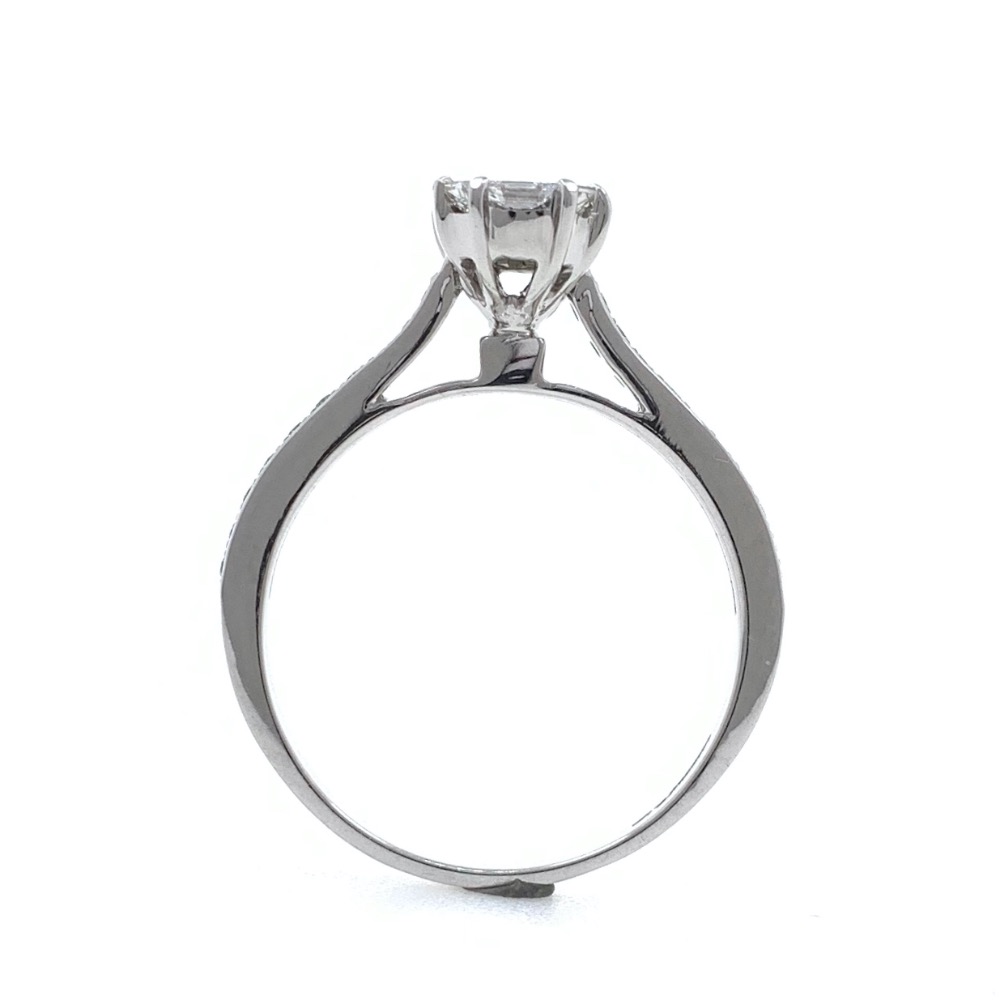 18kt / 750 White Gold Classic Emerald Cut Solitaire Diamond Ring for Ladies 9LR323 - Image 5
