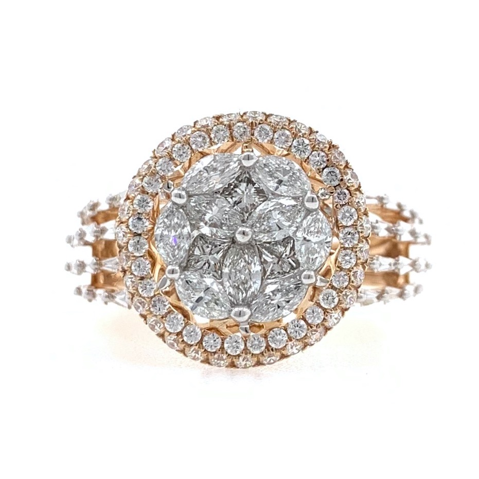 18kt / 750 Rose Gold Fancy Cocktail Diamond Ring 9LR322 - Image 2