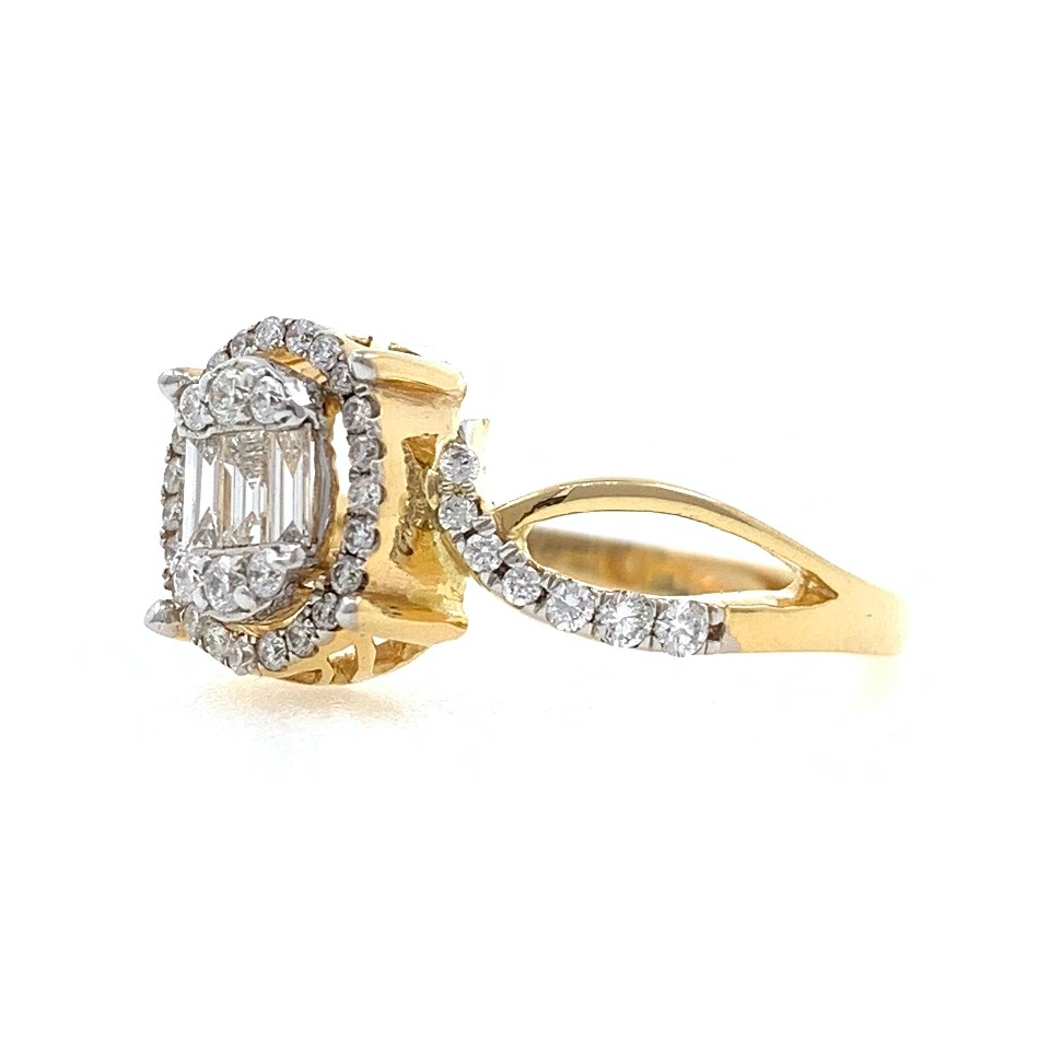 18kt / 750 Yellow Gold Classic Diamond Ladies Ring 9LR310 - Image 4