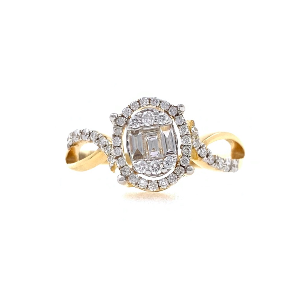 18kt / 750 Yellow Gold Classic Diamond Ladies Ring 9LR310 - Image 2