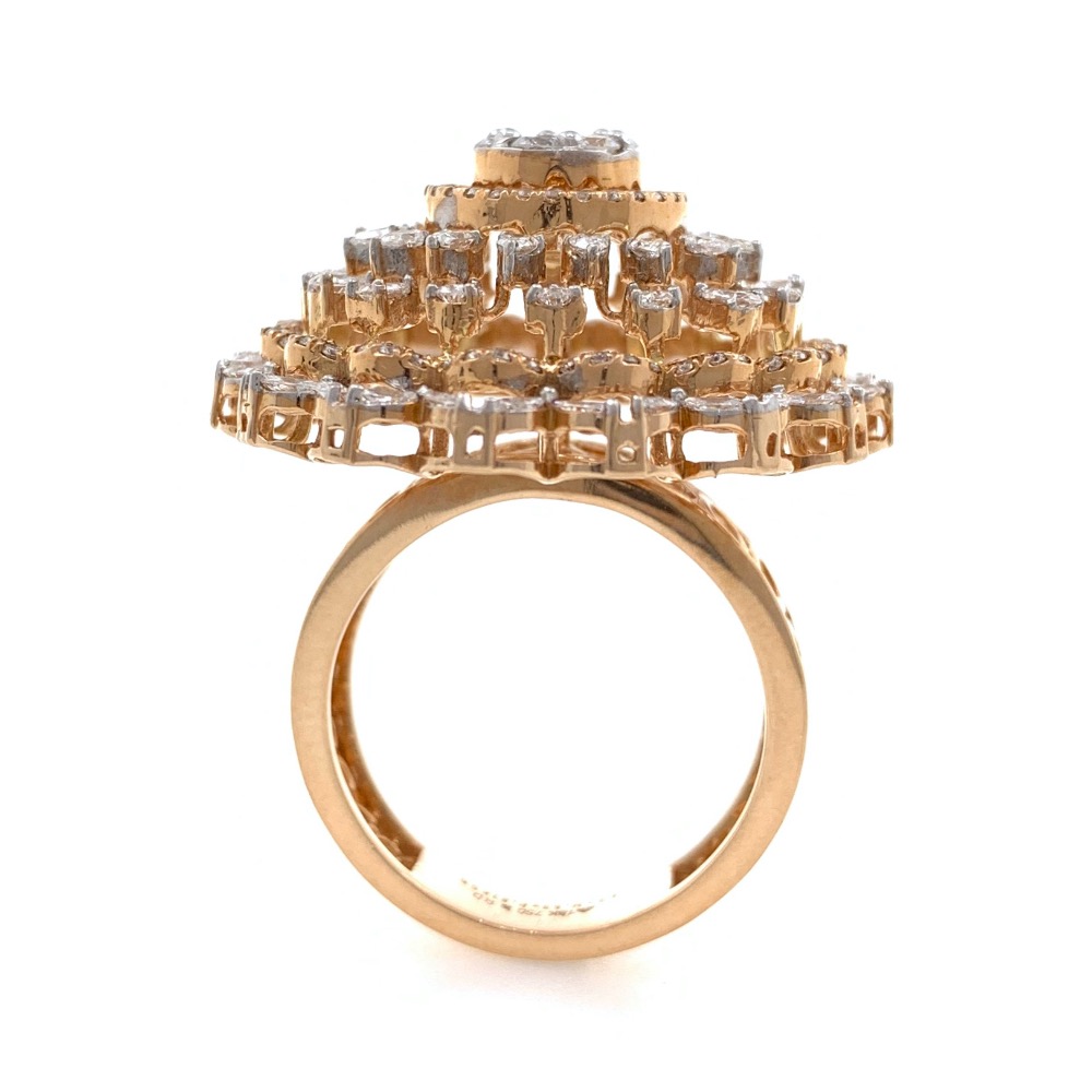 18kt / 750 rose gold bridal diamond ladies ring 9lr308 - Image 5