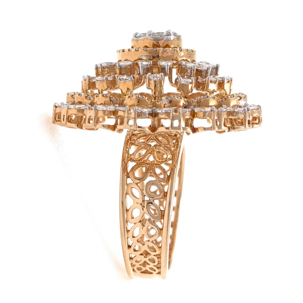 18kt / 750 rose gold bridal diamond ladies ring 9lr308 - Image 4