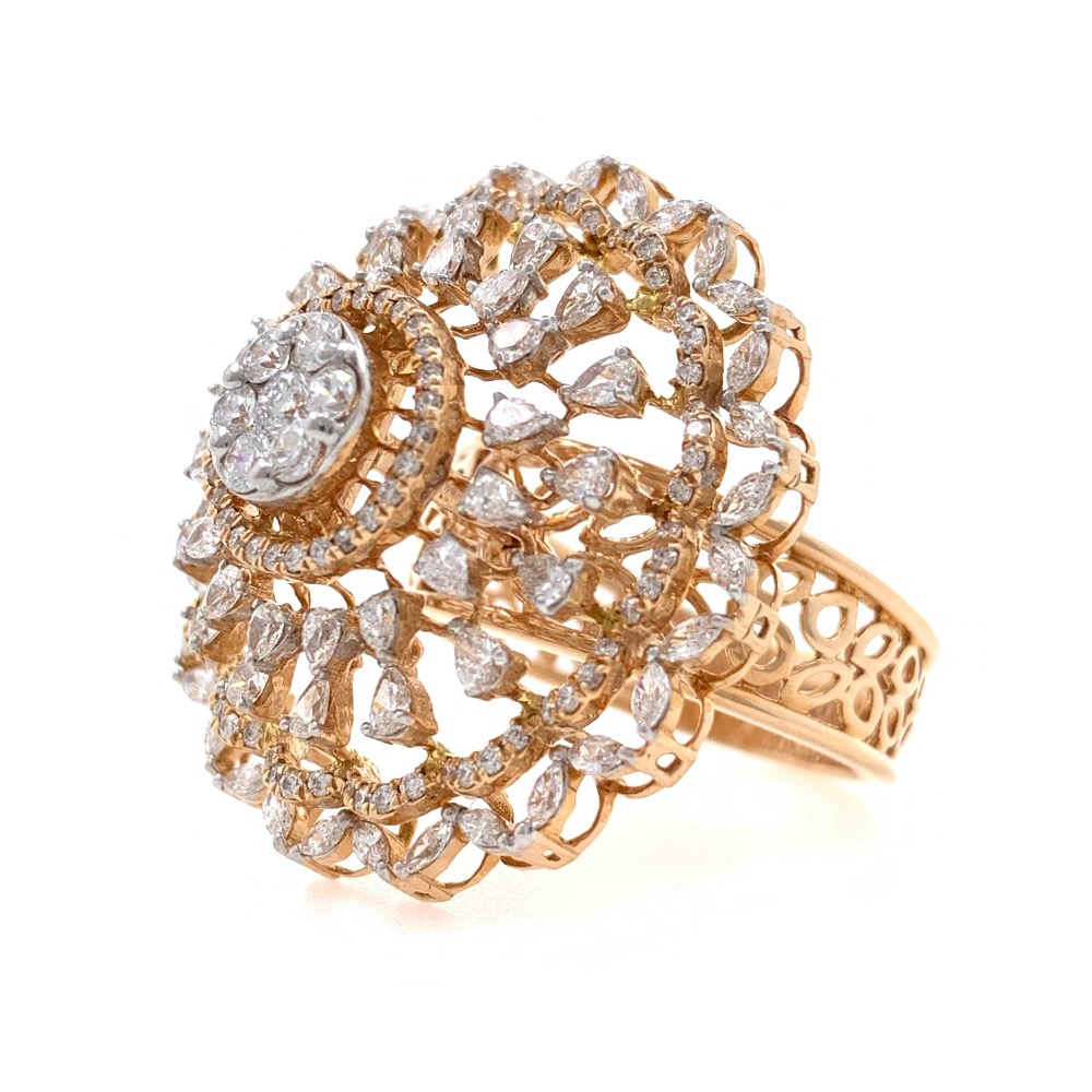 18kt / 750 rose gold bridal diamond ladies ring 9lr308 - Image 3