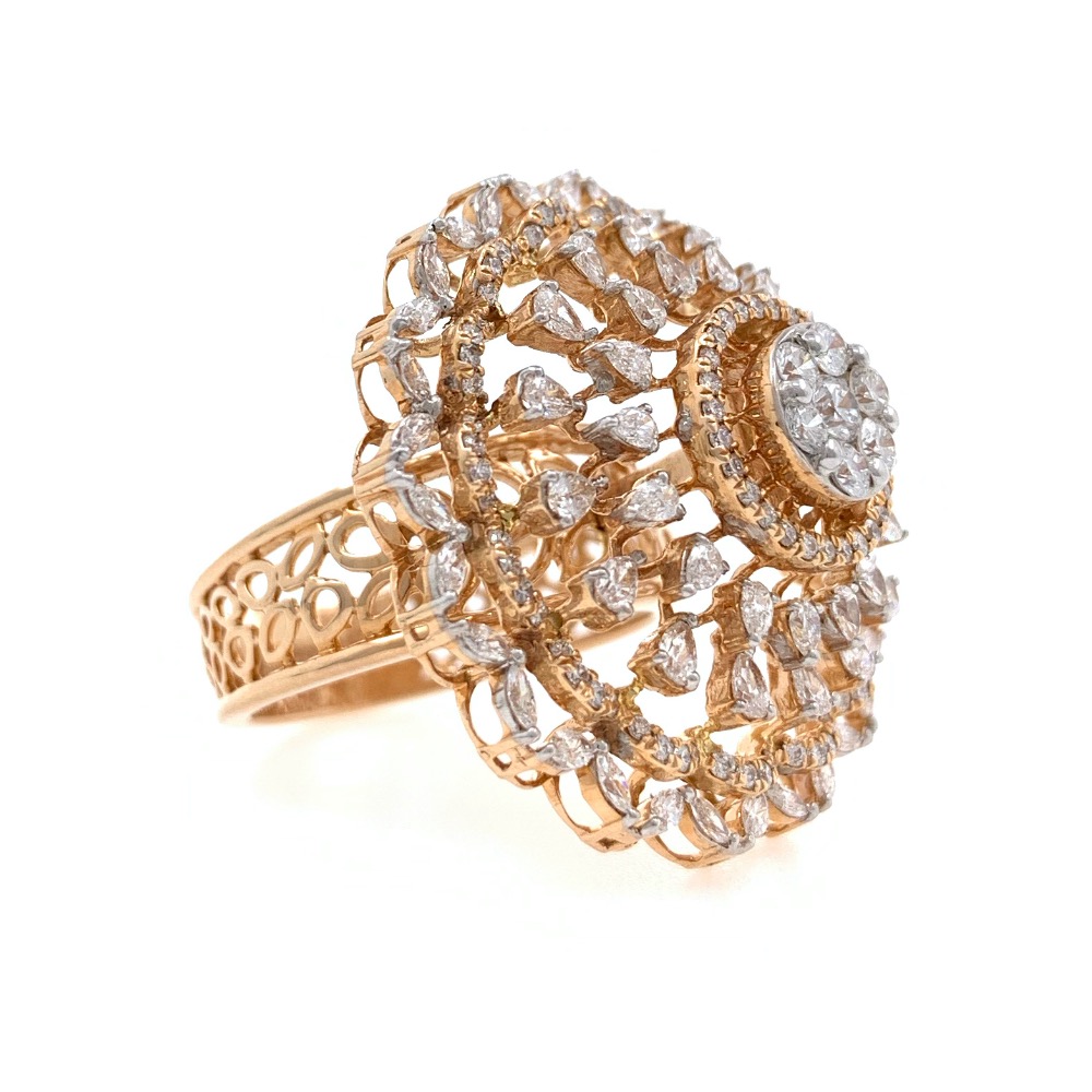 18kt / 750 rose gold bridal diamond ladies ring 9lr308 - Image 2
