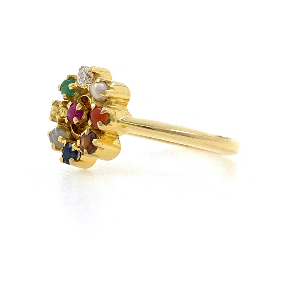 18kt / 750 Yellow Gold Navgrah Ladies Ring 9LR303 - Image 4