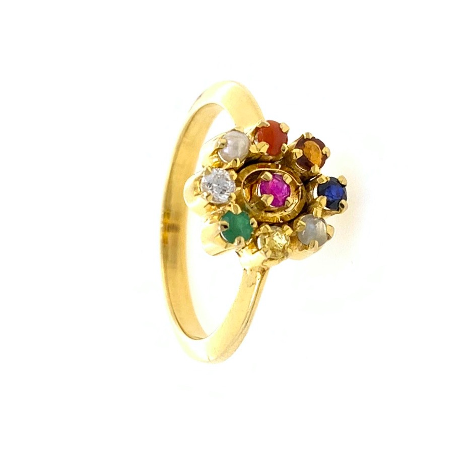 18kt / 750 Yellow Gold Navgrah Ladies Ring 9LR303 - Image 2