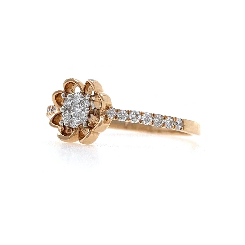 18kt / 750 Rose gold Floral Design Diamond Ladies Ring 9LR299 - Image 4