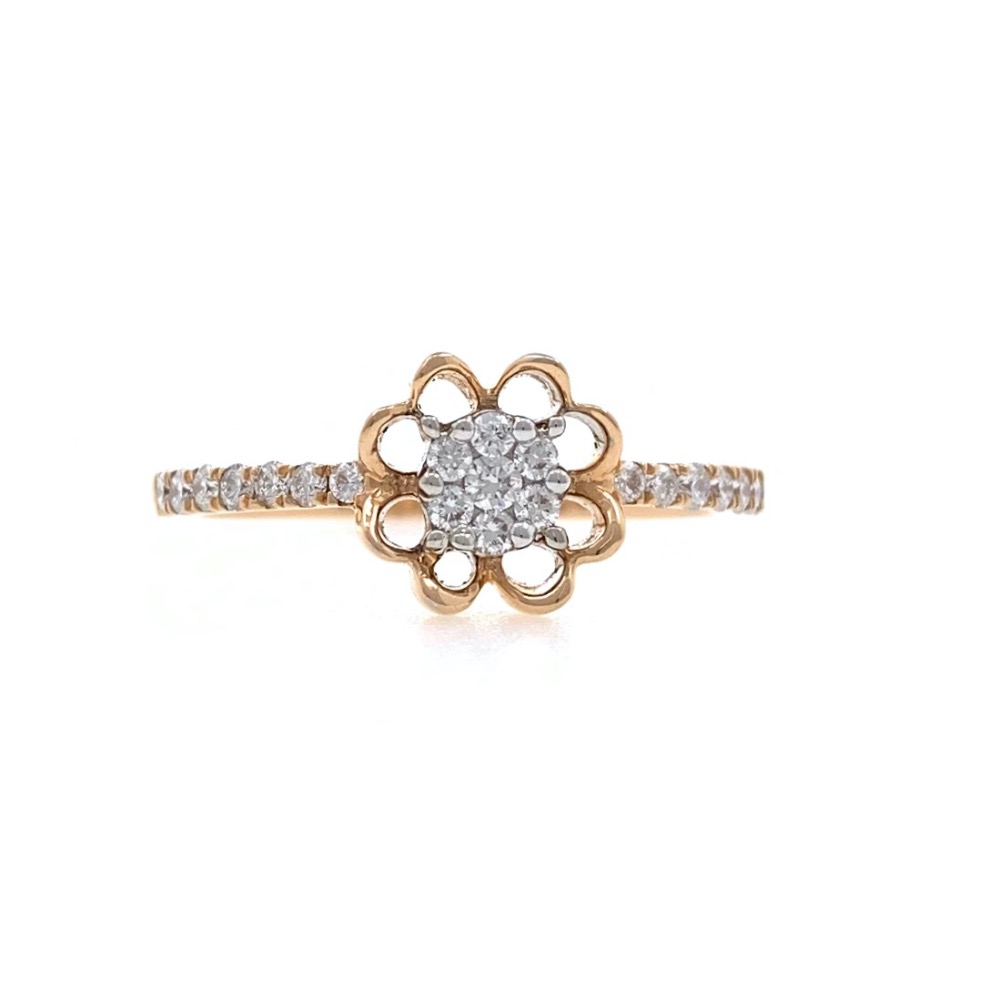 18kt / 750 Rose gold Floral Design Diamond Ladies Ring 9LR299 - Image 2