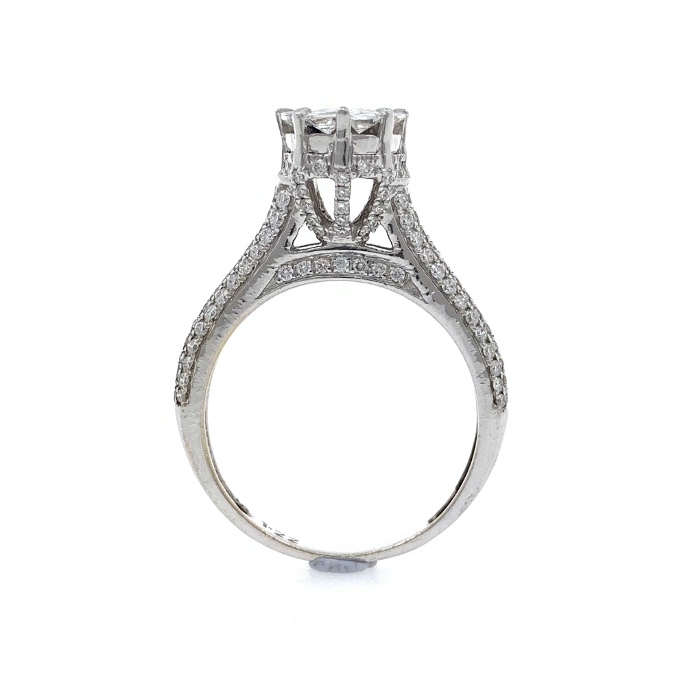 18kt / 750 white gold engagement diamond ring for ladies 9lr270 - Image 5