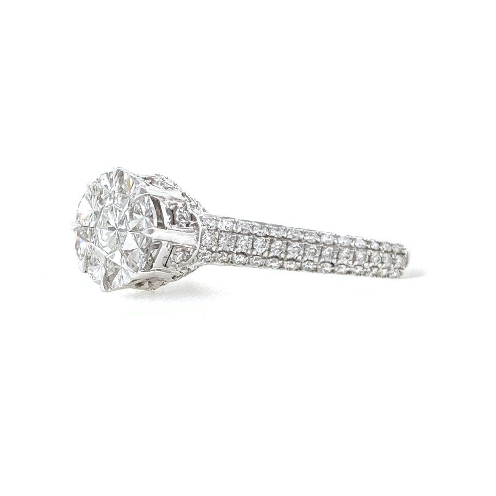 18kt / 750 white gold engagement diamond ring for ladies 9lr270 - Image 4
