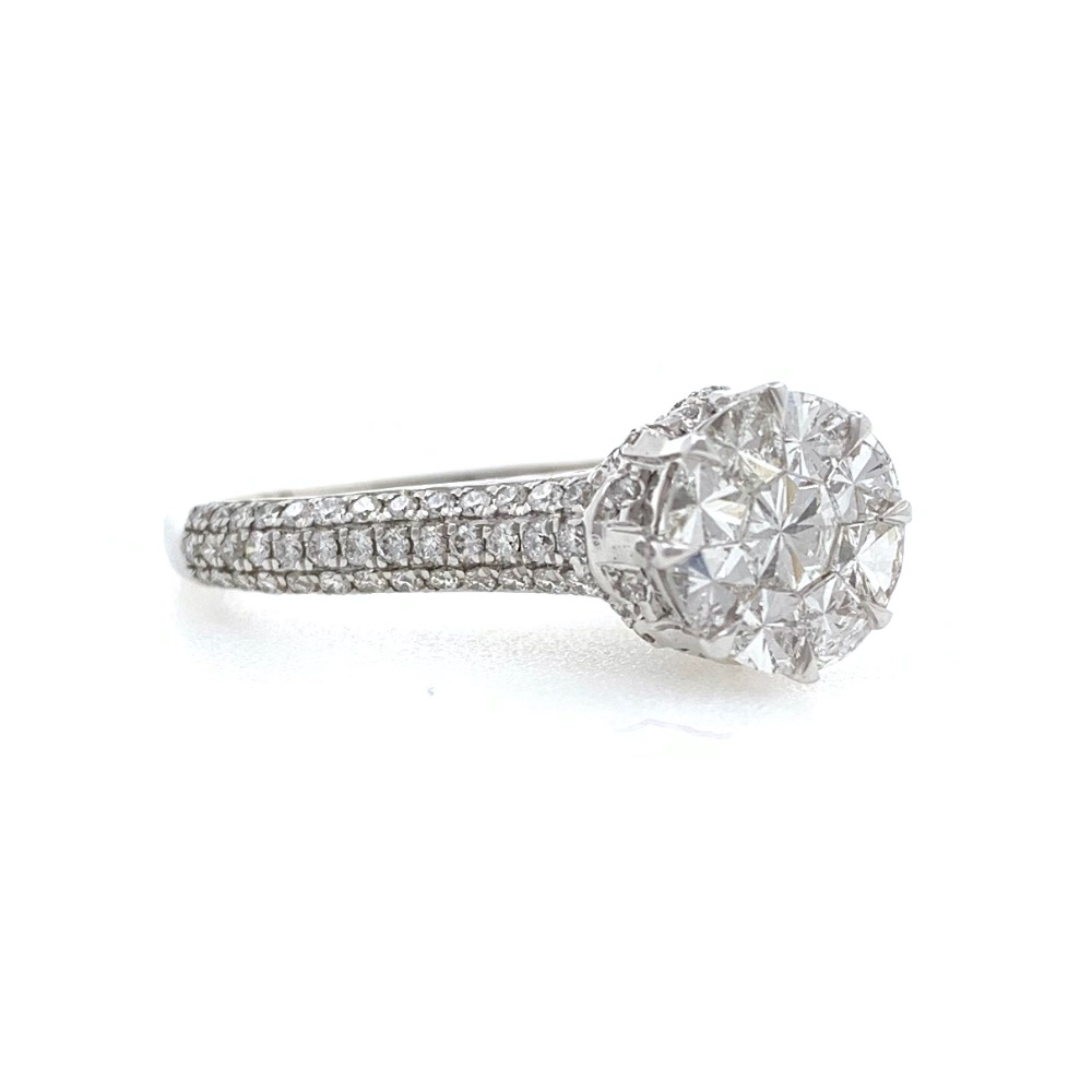 18kt / 750 white gold engagement diamond ring for ladies 9lr270 - Image 3