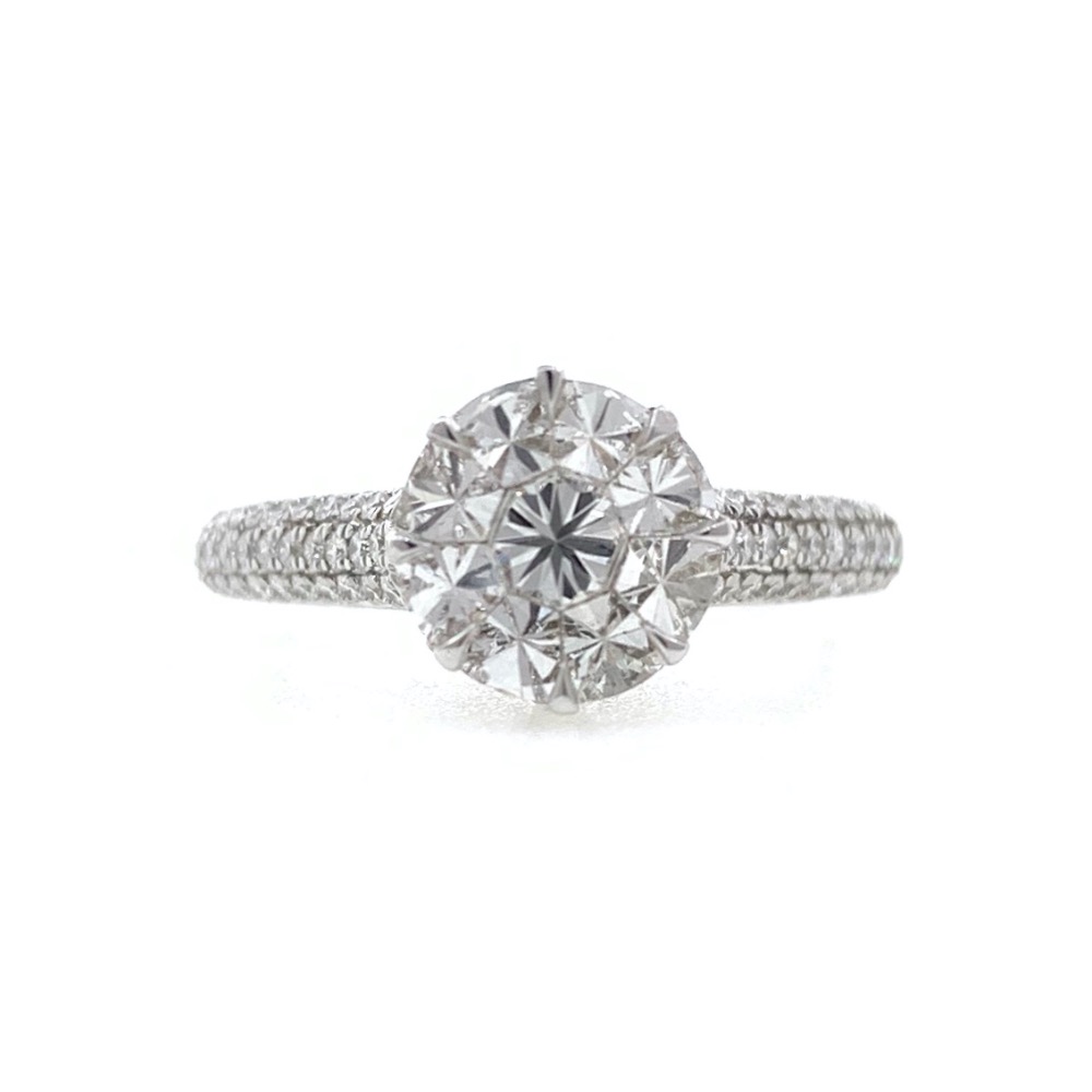 18kt / 750 white gold engagement diamond ring for ladies 9lr270 - Image 2