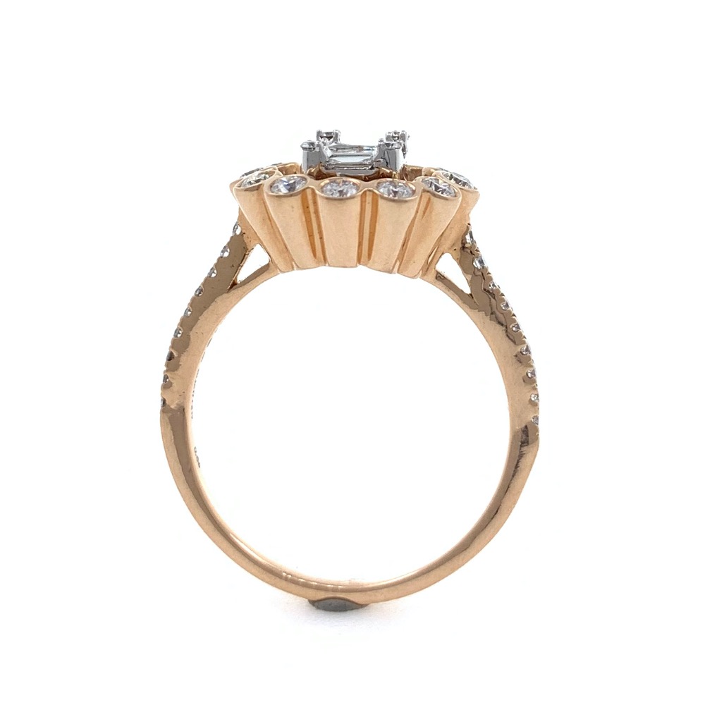18kt / 750 rose gold floral designer diamond ladies ring 9lr261 - Image 5