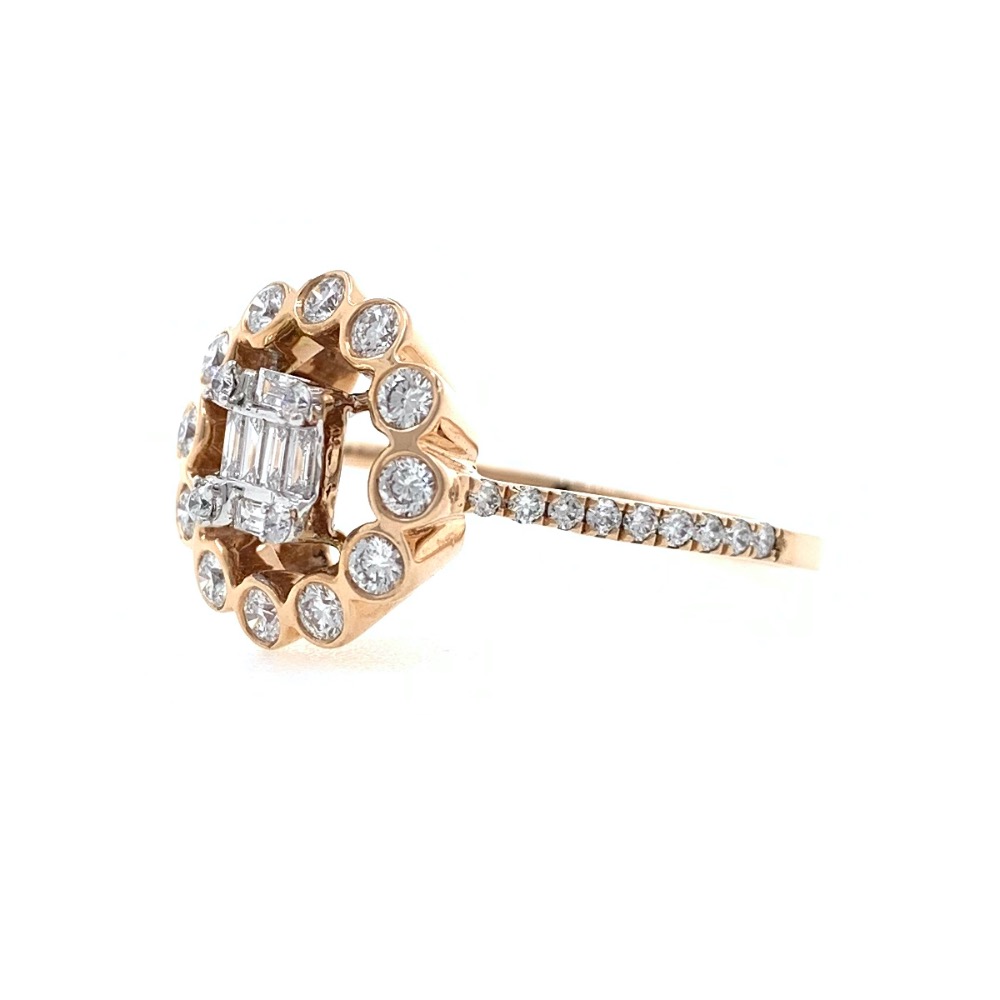 18kt / 750 rose gold floral designer diamond ladies ring 9lr261 - Image 4