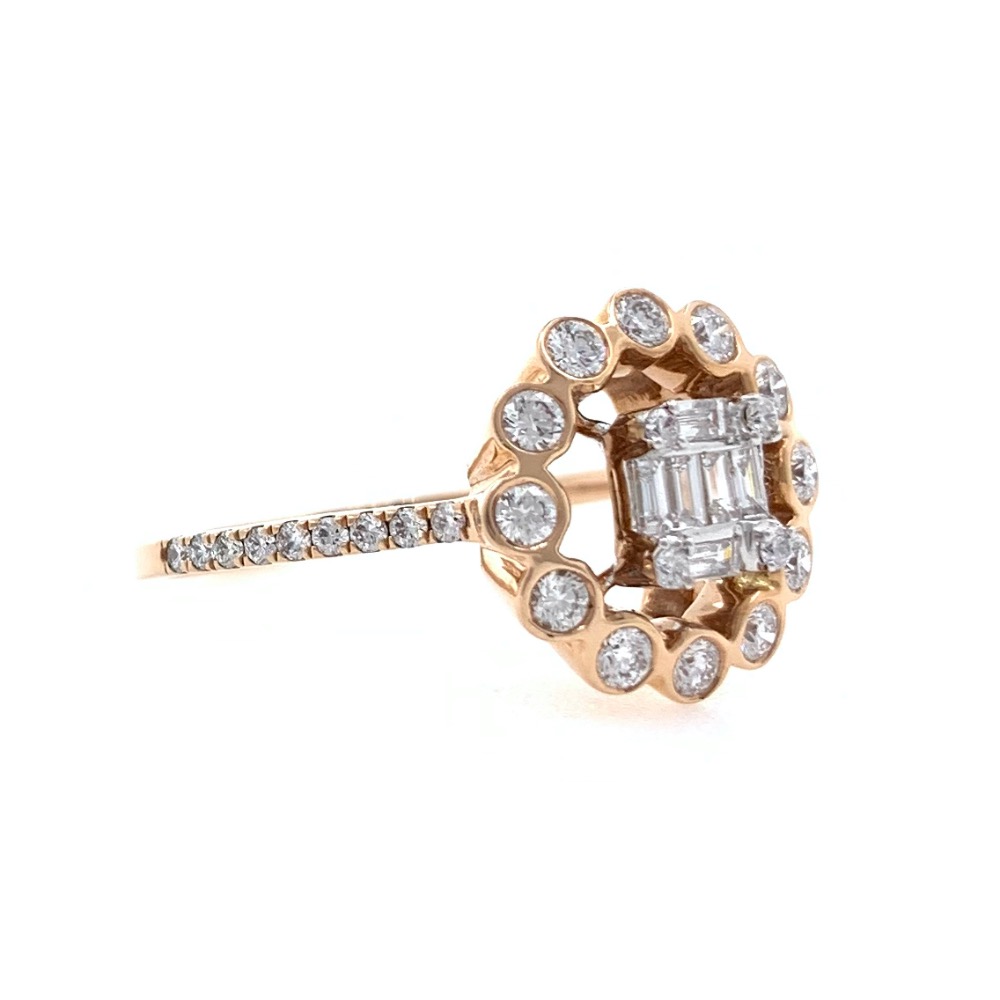 18kt / 750 rose gold floral designer diamond ladies ring 9lr261 - Image 3