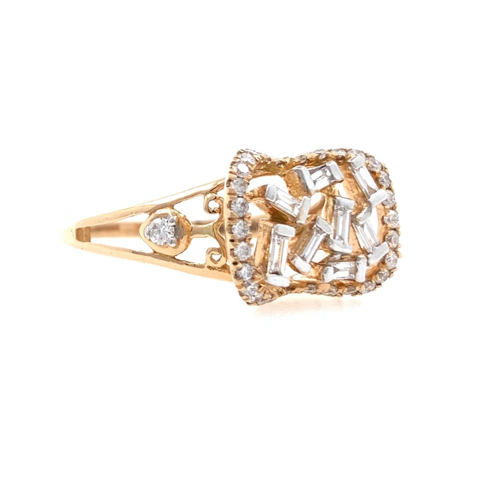 18kt / 750 Rose Gold Party Wear Diamond Ladies Ring 9LR254 - Image 3